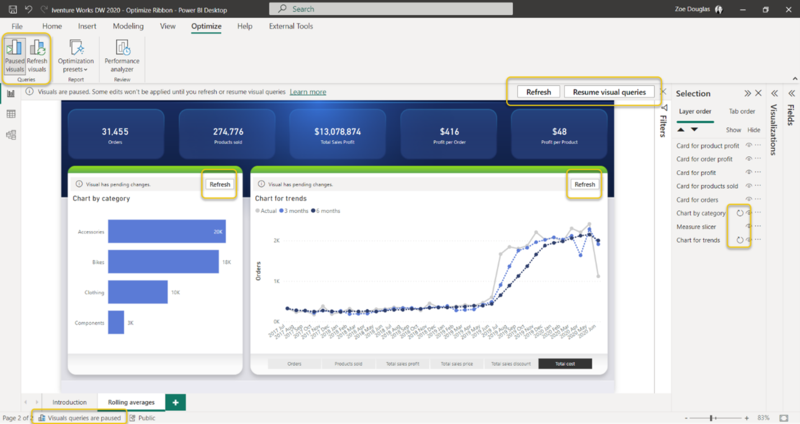 Power BI - Optimiertes Erstellen von Berichten mit dem Optimize-Menüband
