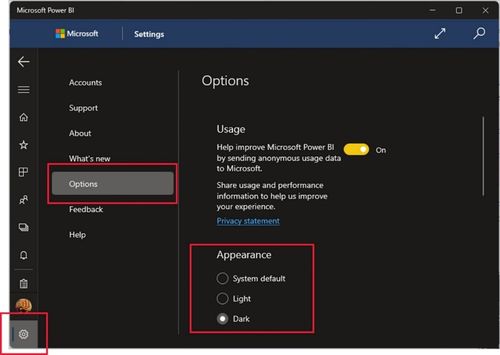 Dark Mode ist jetzt in der Power BI-Windows-App verfügbar