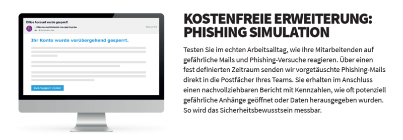 Kostenfreie Erweiterung: Phishing Simulation